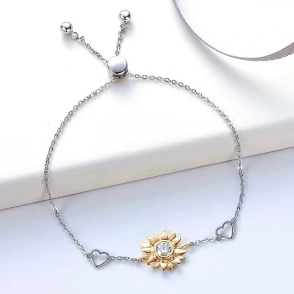 14k Yellow Gold & 925 Sterling Silver Diamond Moissanite Sunflower Bolo … - Picture 2 of 9